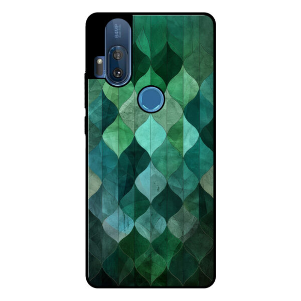 Motorola One Hyper telefoonhoesje met groene bladeren opdruk