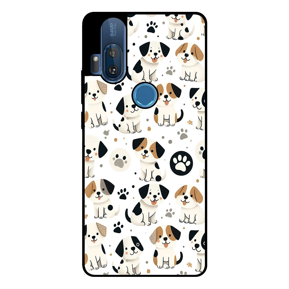 Motorola One Hyper telefoonhoesje met honden opdruk