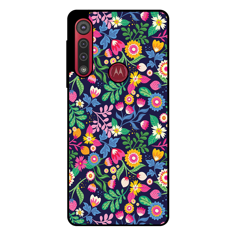 Motorola One Macro - Moto G8 Play telefoonhoesje met bloemen opdruk