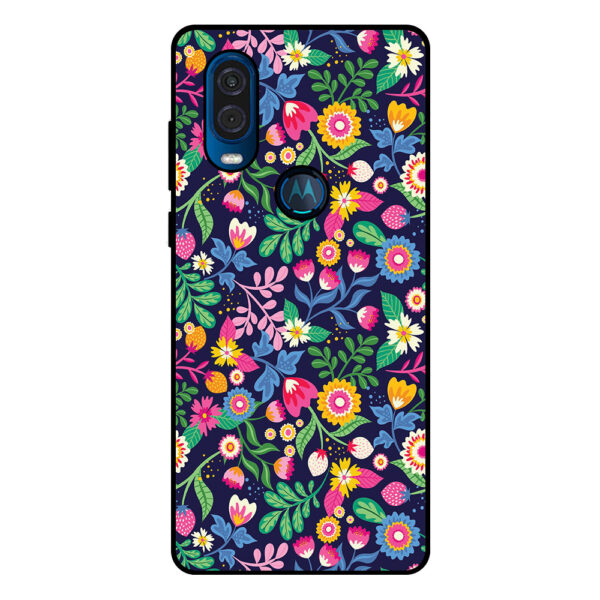 Motorola One Vision telefoonhoesje met bloemen opdruk