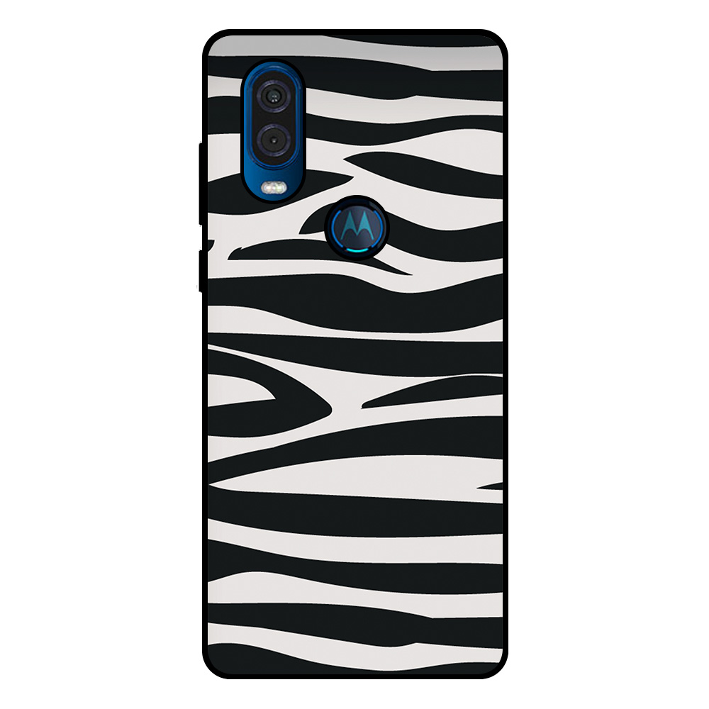 Motorola One Vision telefoonhoesje met zebra opdruk