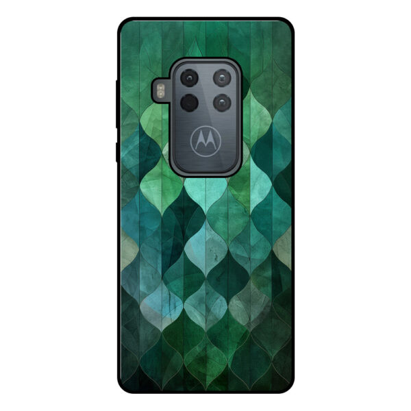 Motorola One Zoom telefoonhoesje met groene bladeren opdruk