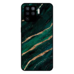 Oppo A94 4G-Reno5 Lite telefoonhoesje met groen goud marmer opdruk