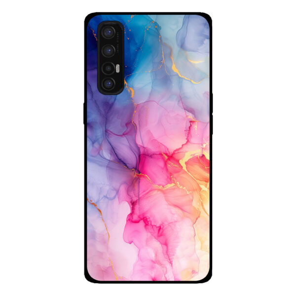 Oppo Find 2X Neo telefoonhoesje met regenboog marmer opdruk