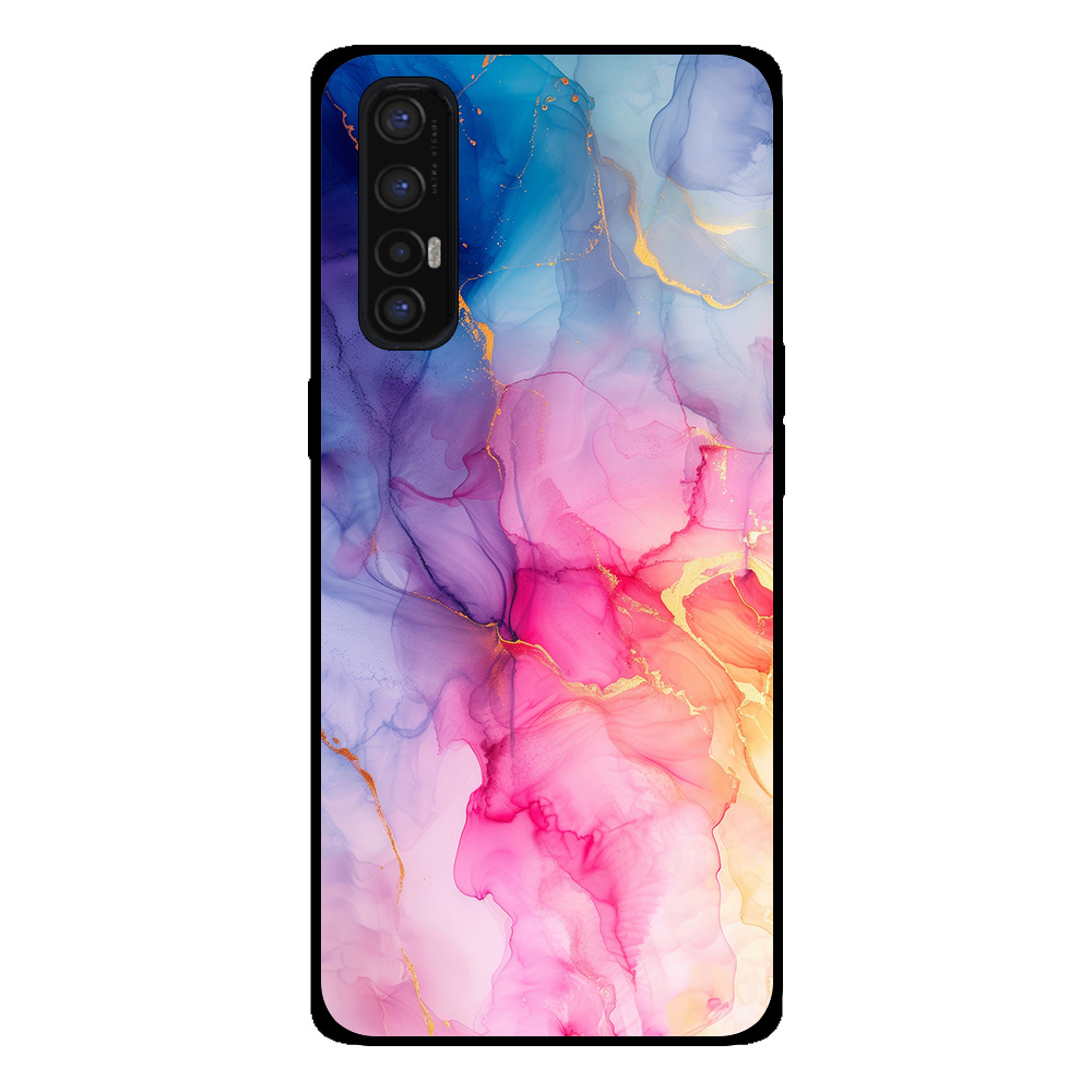 Oppo Find 2X Neo telefoonhoesje met regenboog marmer opdruk