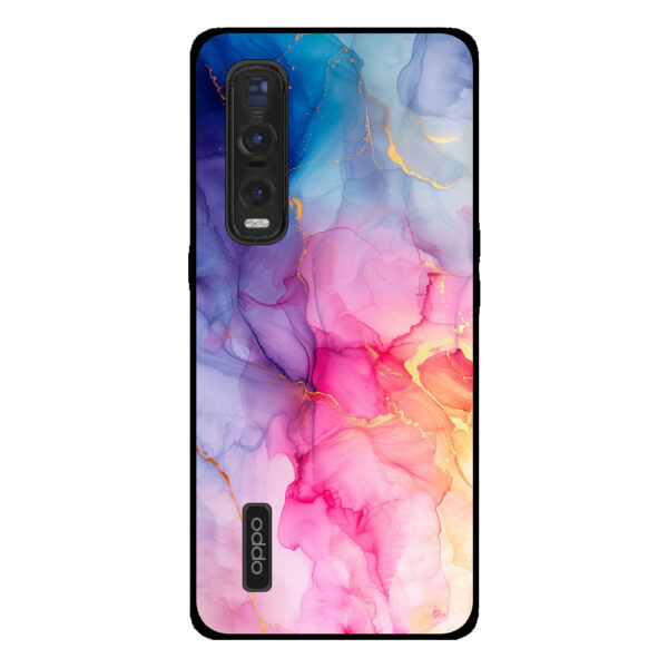 Oppo Find 2X Pro telefoonhoesje met regenboog marmer opdruk