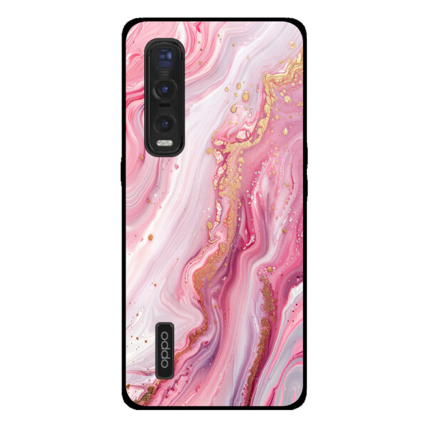 Oppo Find 2X Pro telefoonhoesje met roze marmer opdruk