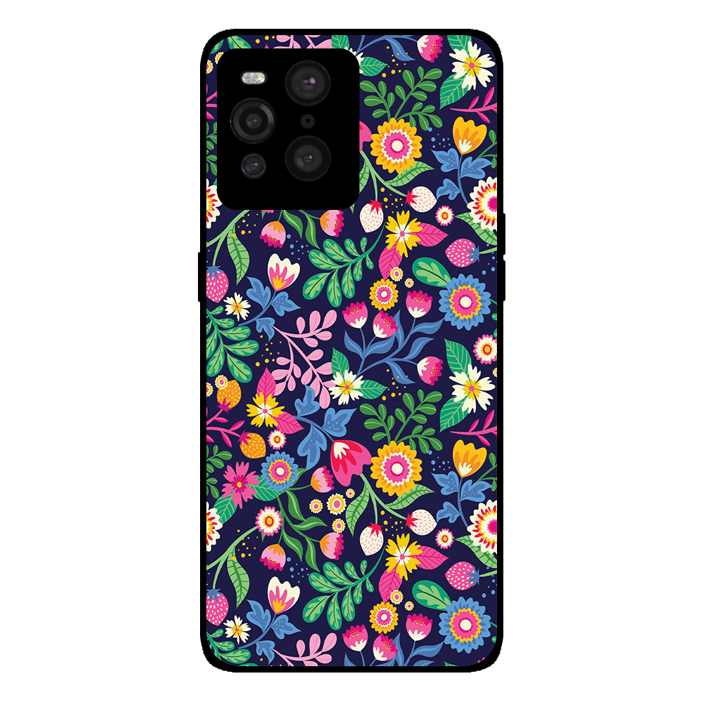 Oppo Find 3X Pro telefoonhoesje met bloemen opdruk