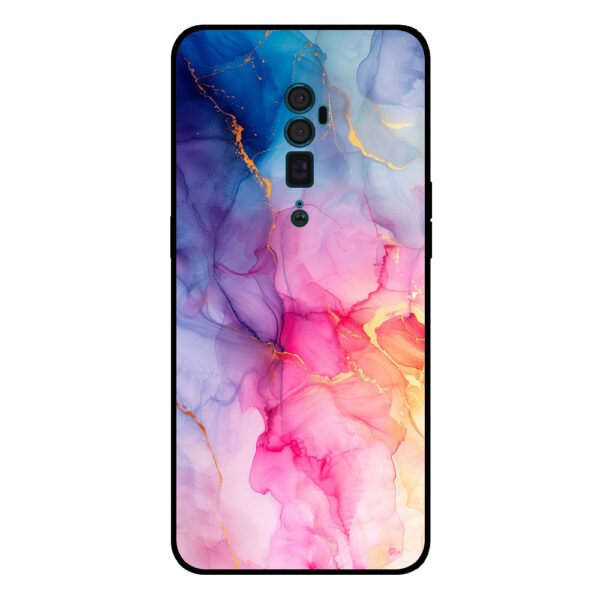 Oppo Reno 10X Zoom telefoonhoesje met regenboog marmer opdruk