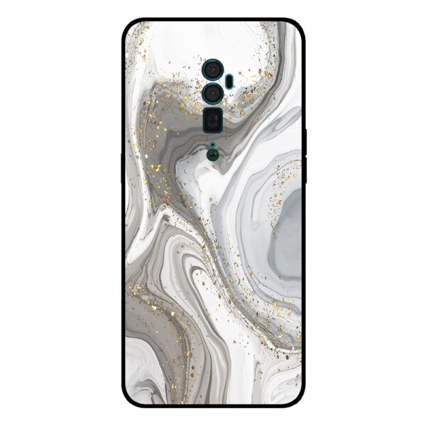 Oppo Reno 10X Zoom telefoonhoesje met zilver marmer opdruk