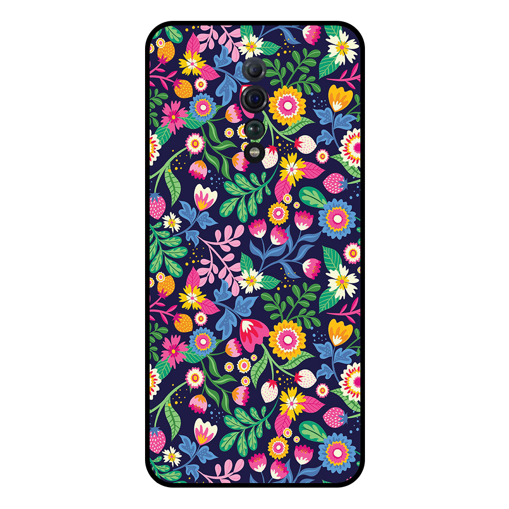 Oppo Reno Z telefoonhoesje met bloemen opdruk