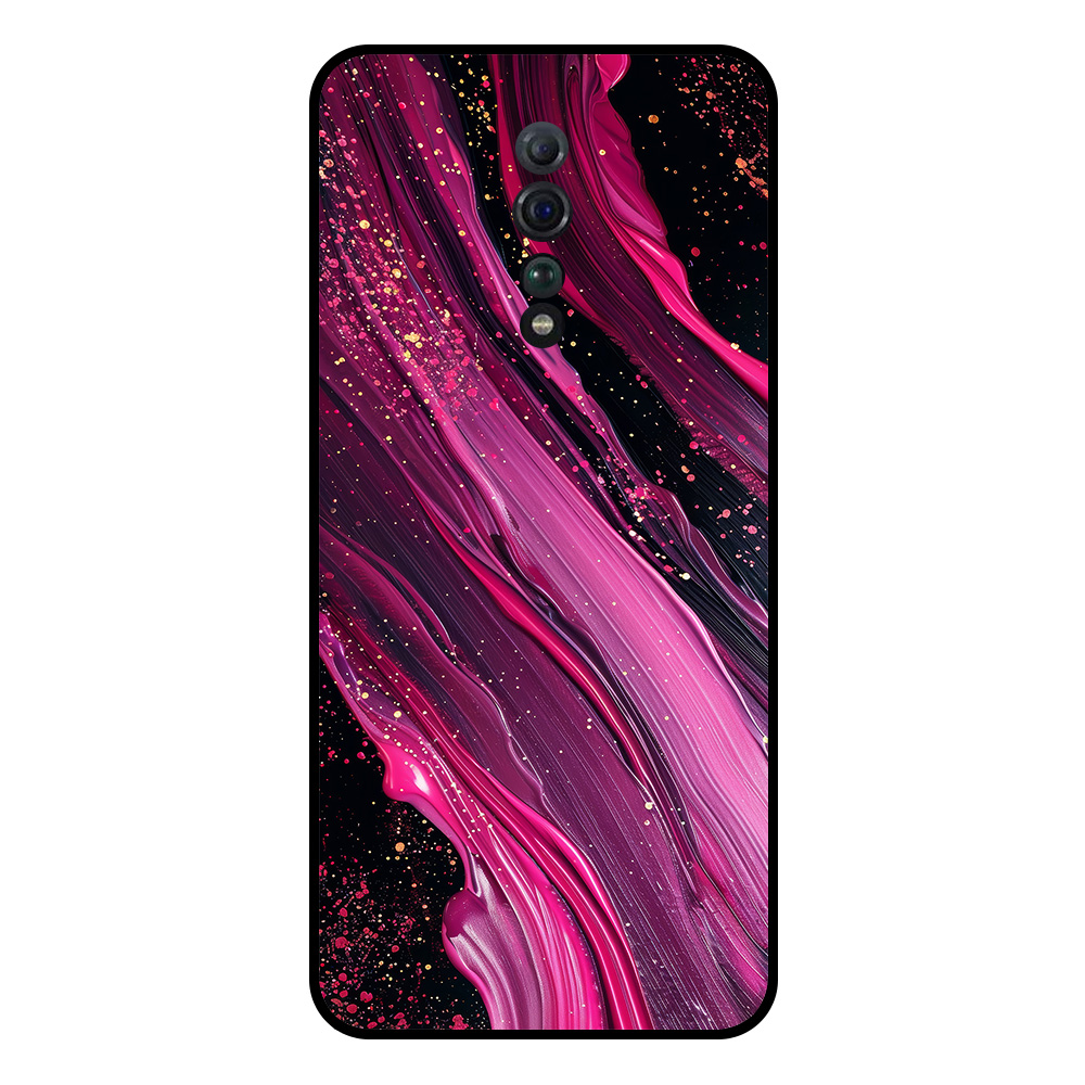 Oppo Reno Z telefoonhoesje met paars roze marmer opdruk