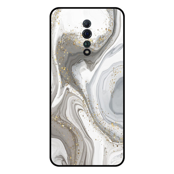 Oppo Reno Z telefoonhoesje met zilver marmer opdruk