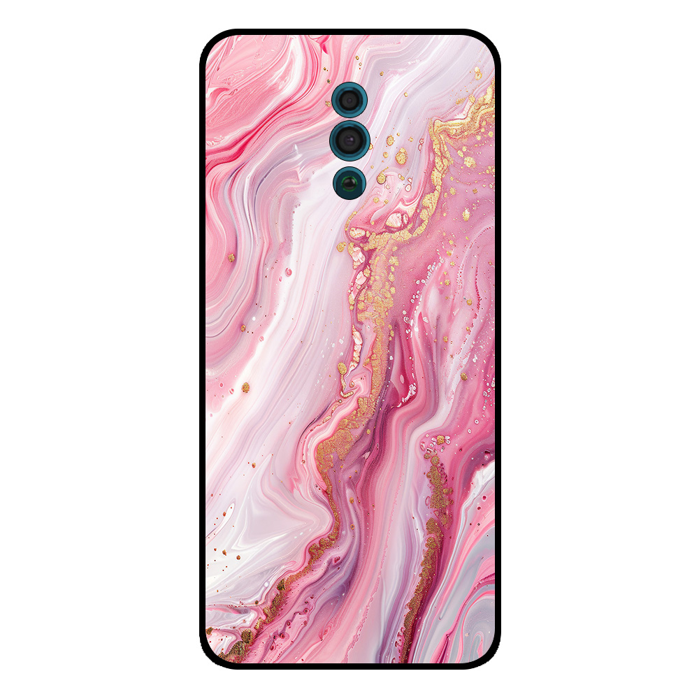 Oppo Reno telefoonhoesje met roze marmer opdruk