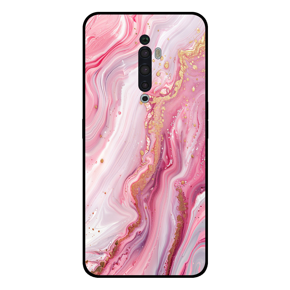 Oppo Reno2 Z telefoonhoesje met roze marmer opdruk