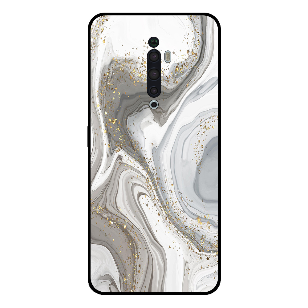 Oppo Reno2 Z telefoonhoesje met zilver marmer opdruk