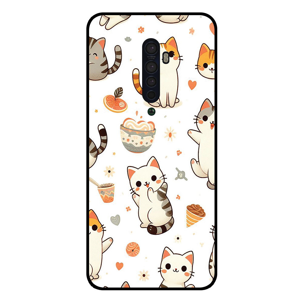 Oppo Reno2 telefoonhoesje met katten opdruk