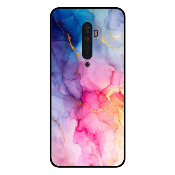 Oppo Reno2 telefoonhoesje met regenboog marmer opdruk