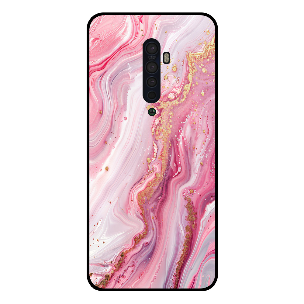 Oppo Reno2 telefoonhoesje met roze marmer opdruk