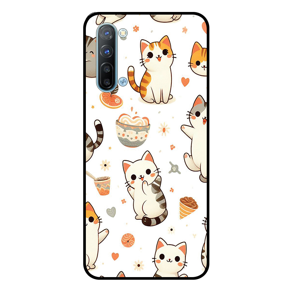 Oppo Reno3 5G telefoonhoesje met katten opdruk