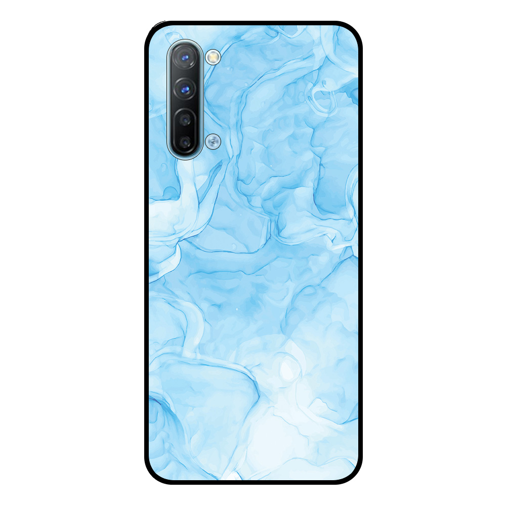 Oppo Reno3 5G telefoonhoesje met lichtblauw marmer opdruk