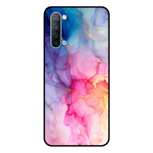 Oppo Reno3 5G telefoonhoesje met regenboog marmer opdruk