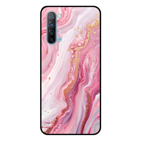 Oppo Reno3 5G telefoonhoesje met roze marmer opdruk