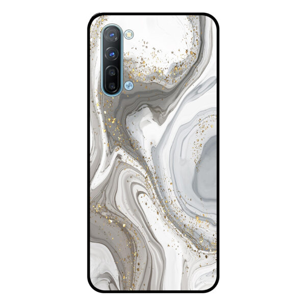 Oppo Reno3 5G telefoonhoesje met zilver marmer opdruk