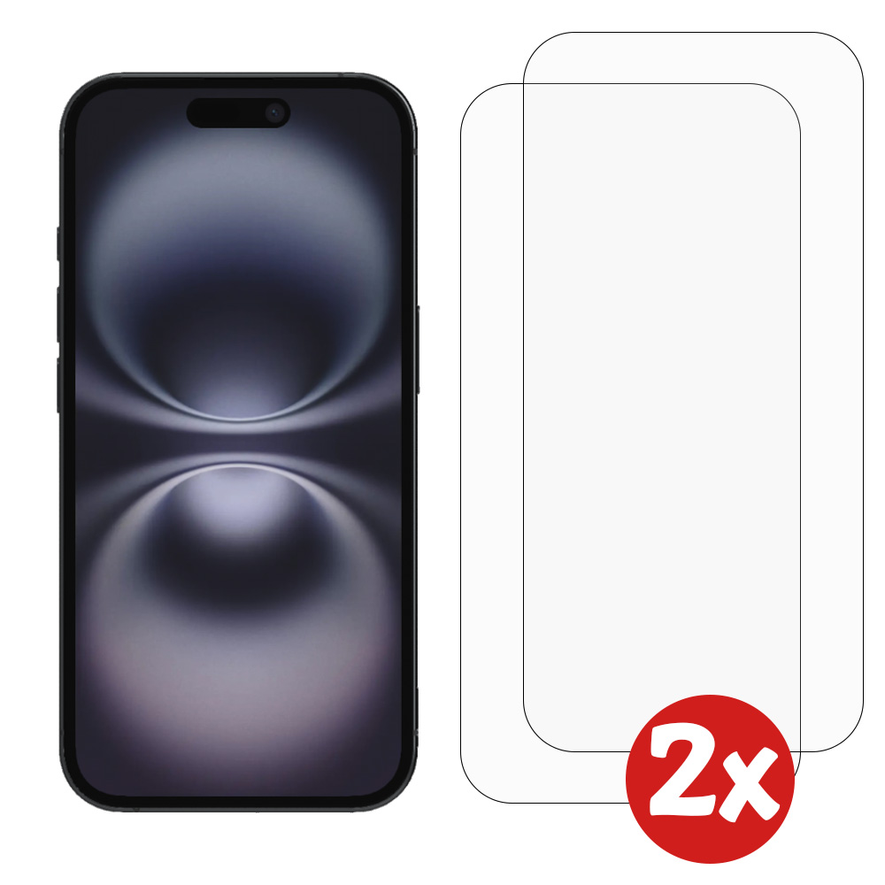 iPhone 16 glazen screenprotector 2-Pack (2)