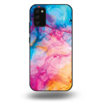 Telefoonhoesje voor Galaxy A02 met regenboog acryl marmer opdruk