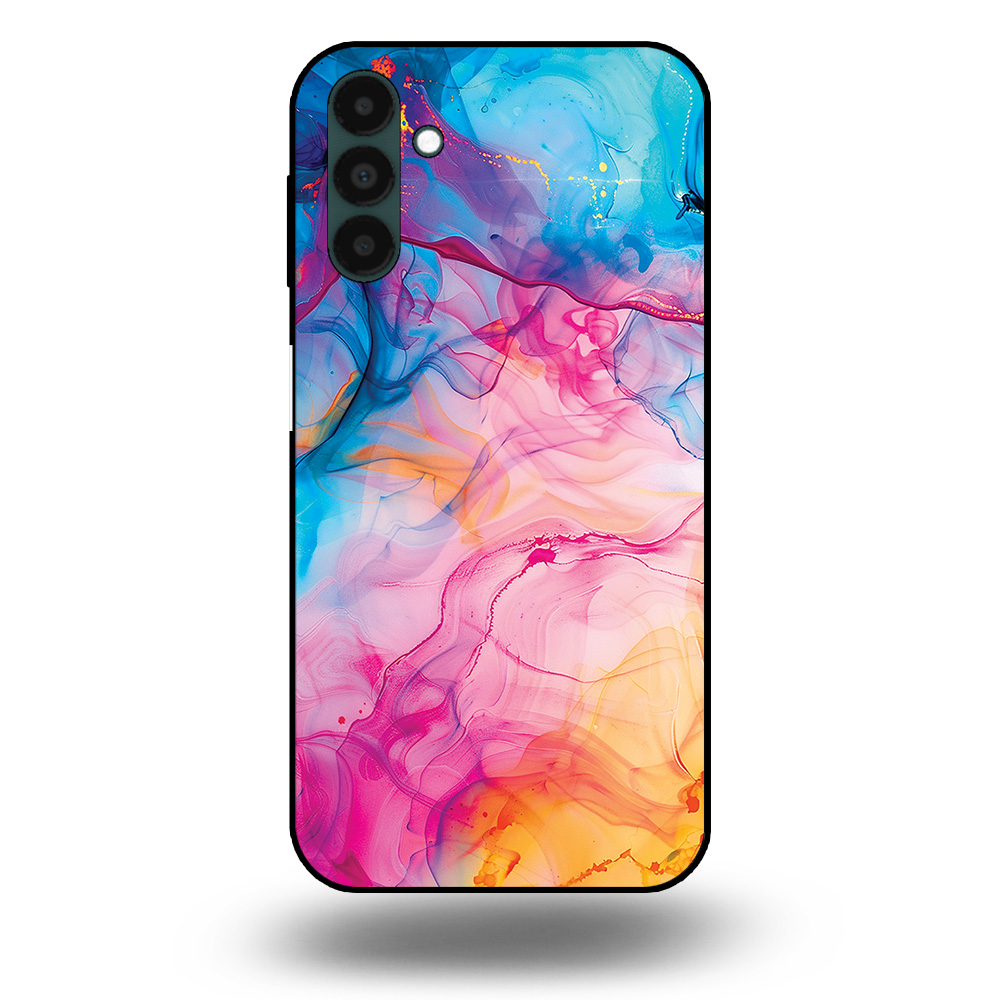 Telefoonhoesje voor Galaxy A04s met regenboog acryl marmer opdruk