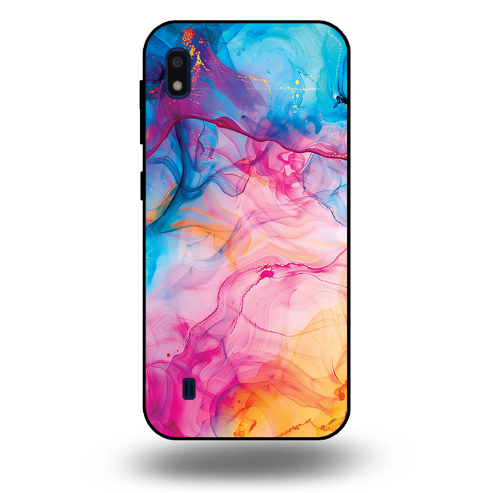 Telefoonhoesje voor Galaxy A10 met regenboog acryl marmer opdruk