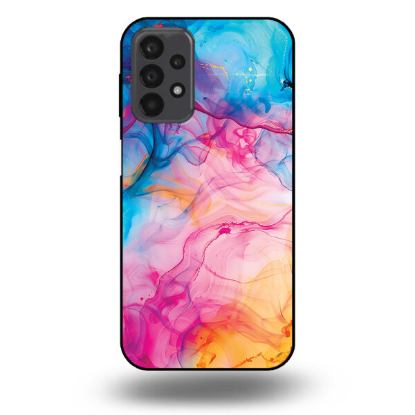 Telefoonhoesje voor Galaxy A23 5G met regenboog acryl marmer opdruk