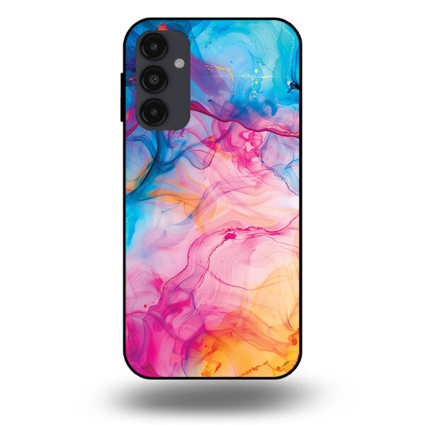 Telefoonhoesje voor Galaxy A34 met regenboog acryl marmer opdruk