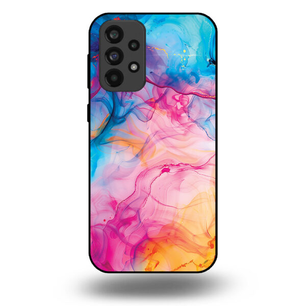 Telefoonhoesje voor Galaxy A73 5G met regenboog acryl marmer opdruk