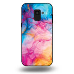 Telefoonhoesje voor Galaxy A8 2018 met regenboog acryl marmer opdruk