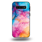 Telefoonhoesje voor Galaxy S10+ met regenboog acryl marmer opdruk