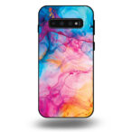 Telefoonhoesje voor Galaxy S10 met regenboog acryl marmer opdruk