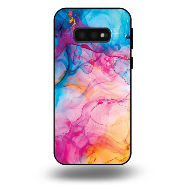 Telefoonhoesje voor Galaxy S10e met regenboog acryl marmer opdruk