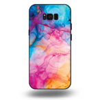 Telefoonhoesje voor Galaxy S8+ met regenboog acryl marmer opdruk