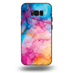 Telefoonhoesje voor Galaxy S8 met regenboog acryl marmer opdruk