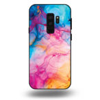 Telefoonhoesje voor Galaxy S9+ met regenboog acryl marmer opdruk