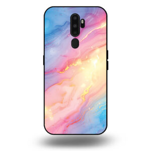 Telefoonhoesje voor Oppo A5 2020 met regenboog glitter marmer opdruk