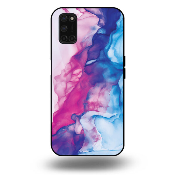 Telefoonhoesje voor Oppo A52 met roze blauw marmer opdruk