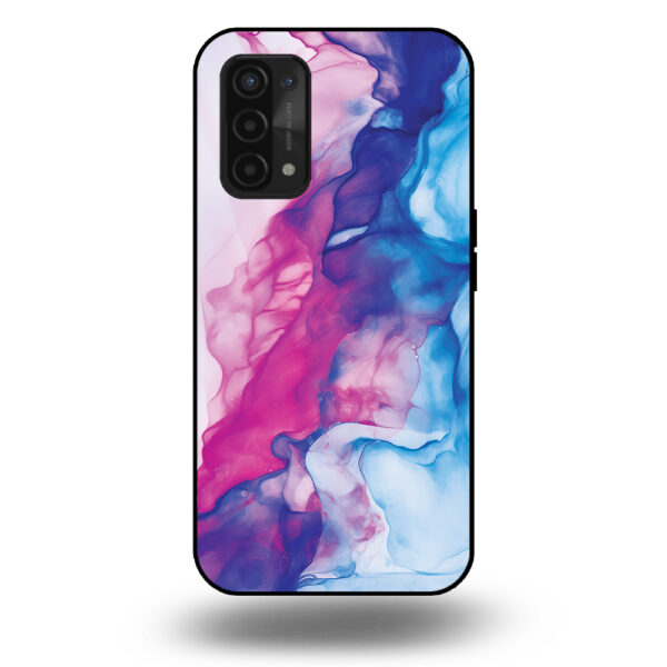 Telefoonhoesje voor Oppo A54 5G met roze blauw marmer opdruk