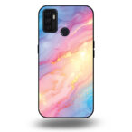 Telefoonhoesje voor Oppo A53 met regenboog glitter marmer opdruk