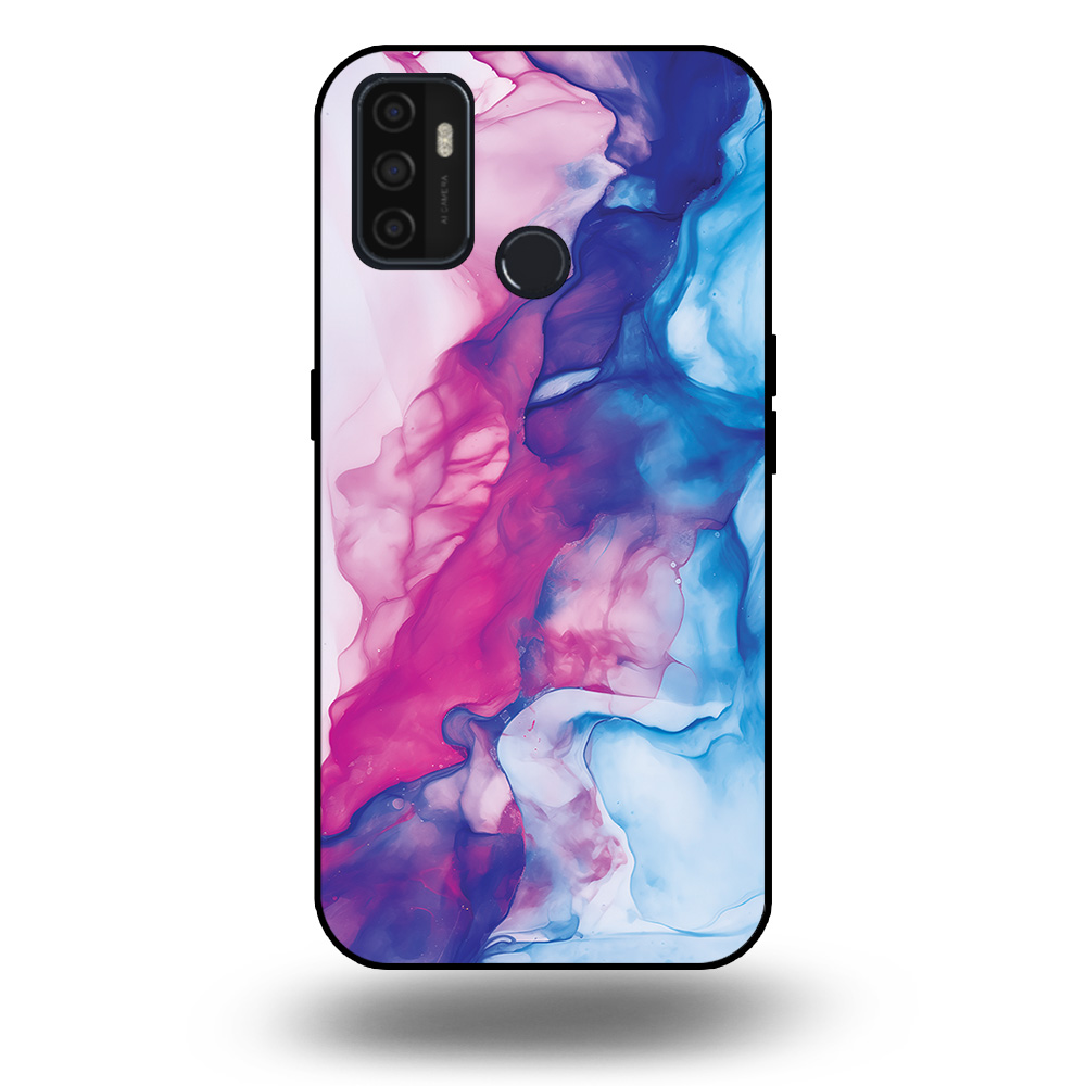 Telefoonhoesje voor Oppo A53 met roze blauw marmer opdruk