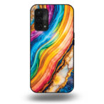 Telefoonhoesje voor Oppo A54 5G met regenboog goud marmer opdruk