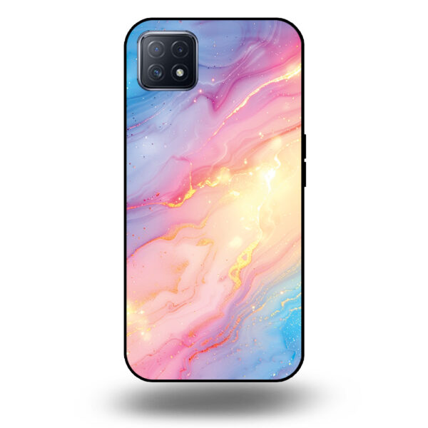 Telefoonhoesje voor Oppo A72 5G met regenboog glitter marmer opdruk