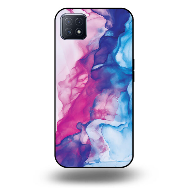 Telefoonhoesje voor Oppo A72 5G met roze blauw marmer opdruk